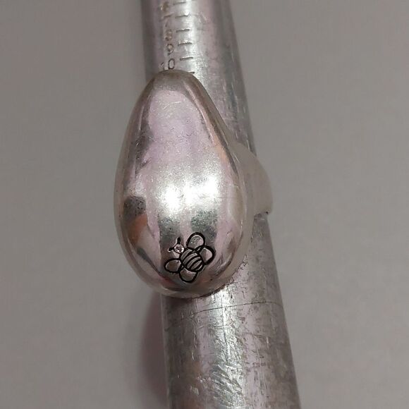Vintage Oversized Beehive Bumblebee Silver Tone Ring Size 6.75 Spring Summer - Picture 2 of 5